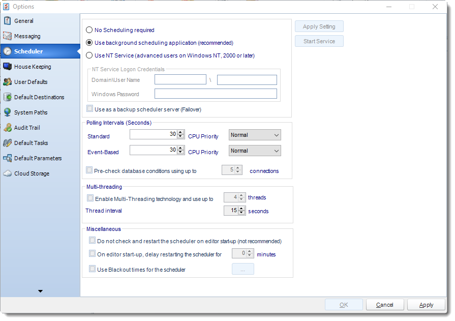 SSRS. Scheduler in Options section in SQL-RD
