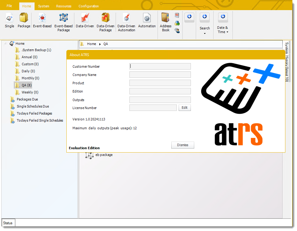 Excel Export in ATRS